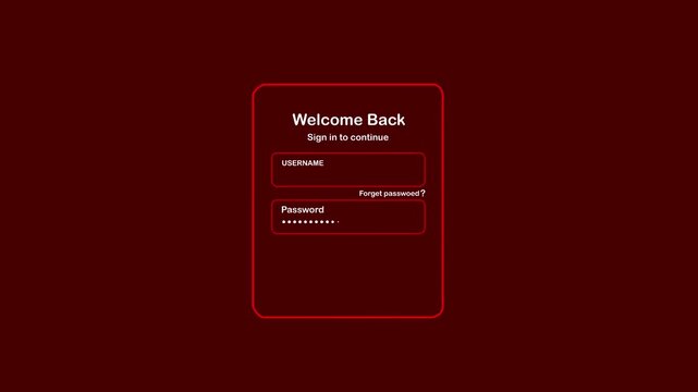Glassmorphism login form ui element with input fields and sign in button for web development.Motion graphics of concept