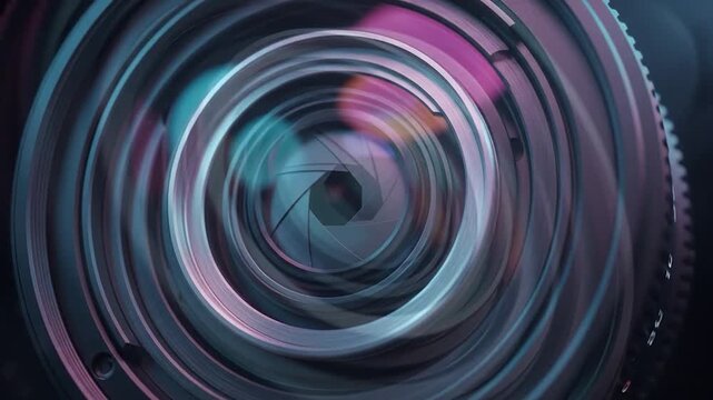 Camera Lens Aperture Opening and Closing Macro