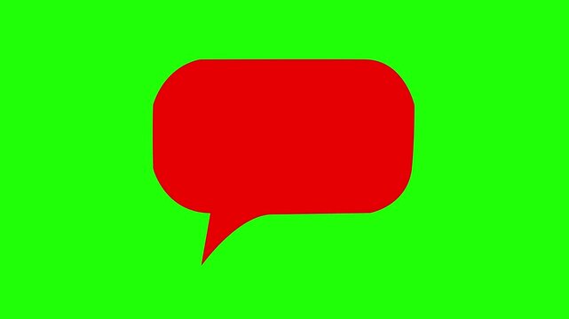 Online bubble chat messages Green Screen chroma key, pop up chat box, Text box, 3d Animation Speech Bubble Alpha channel. message box cartoon animated icon.Motion graphics of concept