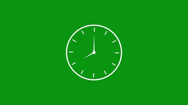 White sketch clock icon with subtle wiggle animation on green screen background, perfect for time, deadline, schedule, and countdown concept overlays with easy chroma key.Motion graphics of concept