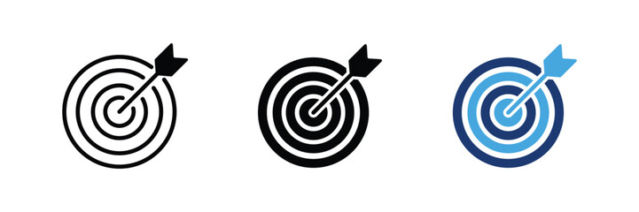 Target goal bullseye with dart arrow focus vector icon © Nargis
