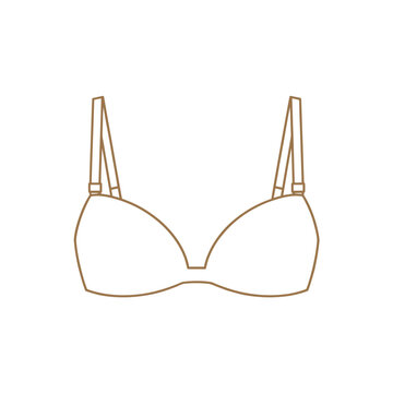 Illustration of a simple brown strapless bra isolated design