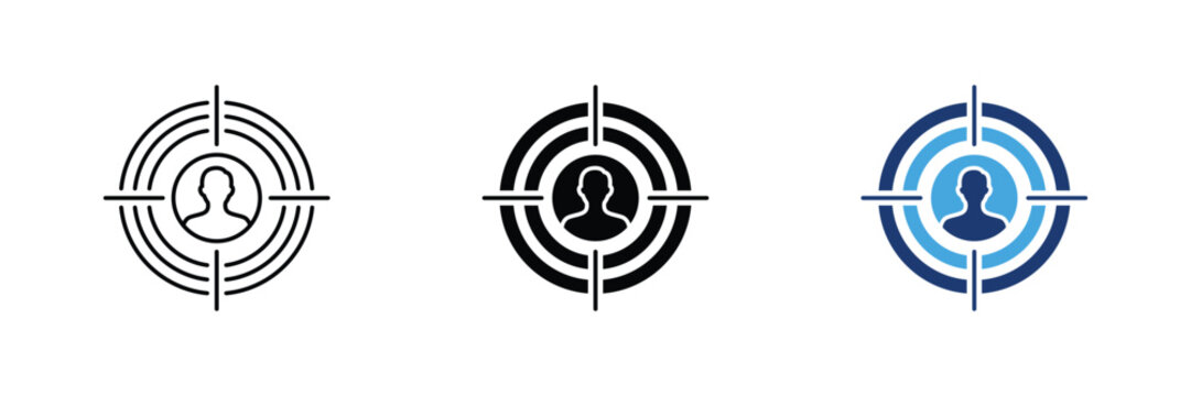 Target customer audience and user persona focus vector icon