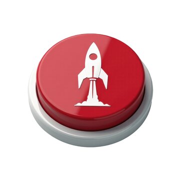 A small red button with a rocket icon for launch or activation