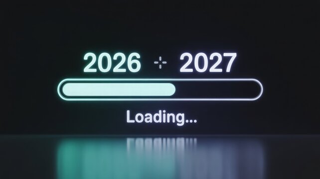 Loading screen with year transition 2026 to 2027