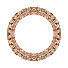 Naklejka premium Colorful geometrical abstract triangle mosaic circle wreath