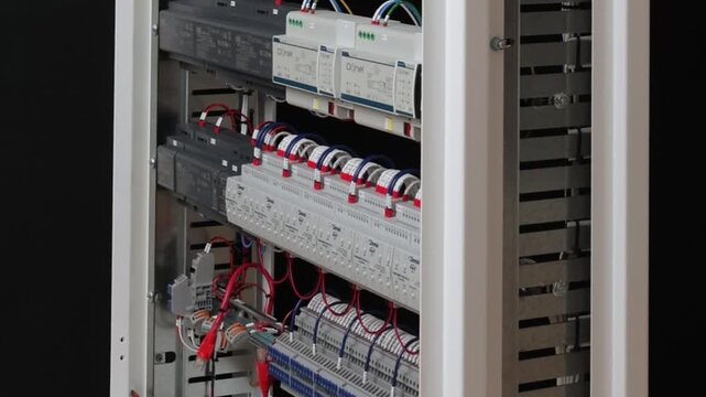 Electrical panel for organizing power supply according to the Smart Home system on KNX automation. 