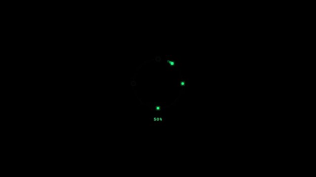 Abstract glowing green digital network connections on a dark background