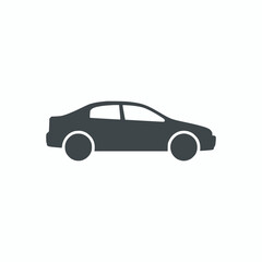 Fototapeta premium Minimalist Flat Vector Car Silhouette Side Profile Icon for Transportation and Automotive Design Projects