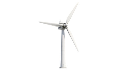 White Wind Turbine Isolated on Black Background Renewable Energy Generator for Sustainable Power and Clean Technology © PNG CREATOR