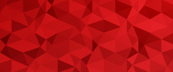 Naklejka premium Abstract colorful background. Red triangles shape. Red mosaic. Geometric red background. Panorama red background. Modern red background. Red pattern