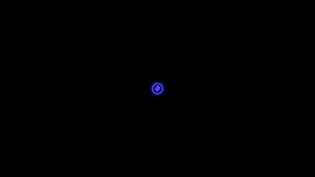Hand Drawn blue Circle Scribble Animation with Glowing Light Effect on Black Background, Dynamic Ring Motion for Logo Reveal, Transitions and Motion Graphics