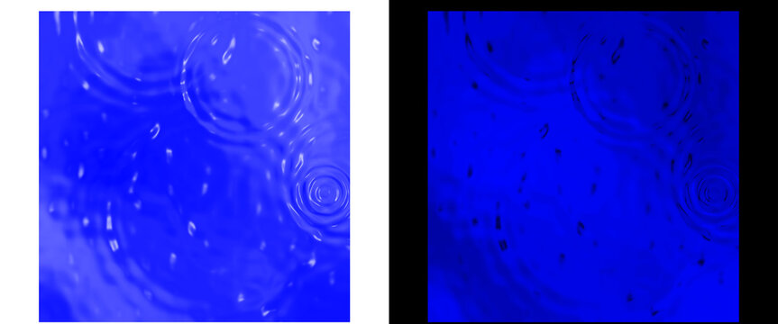 Blue water ripples with rain drops, abstract liquid surface texture, serene aquatic background for wellness and spa designs