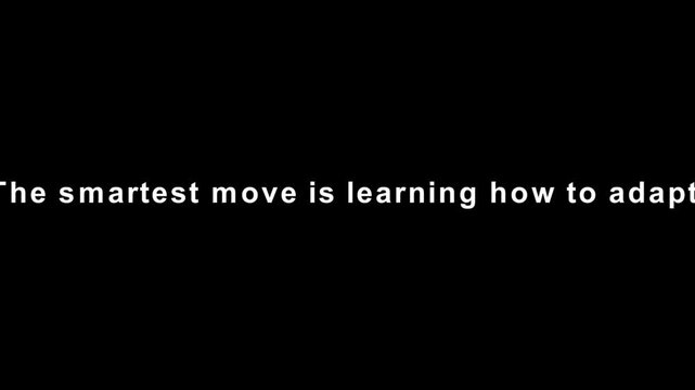 Adaptability quote presented cleanly in white lettering against a dark background emphasizing the importance of learning in a changing world.
