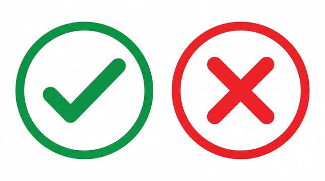 Green check mark and red cross icons symbolizing correct and incorrect choice
