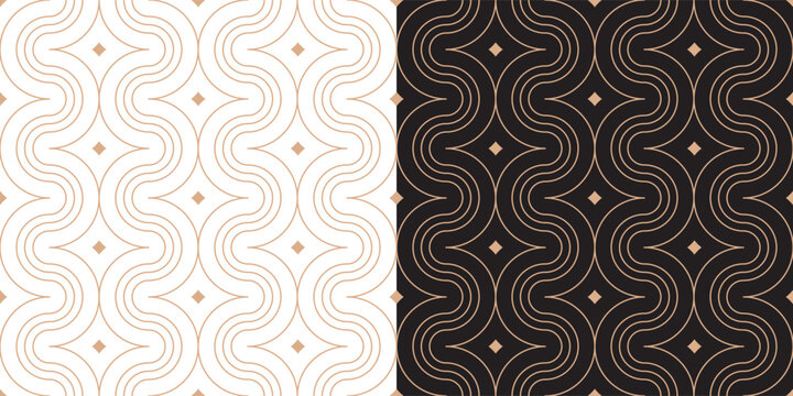 Abstract linear geometric seamless pattern. Luxury minimal wallpaper design, elegant background.