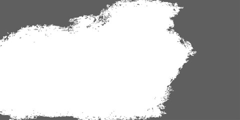 Fototapeta premium White paint brush stroke shape with rough textured edges on transparent background