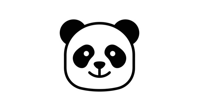 Simple panda head logo on white.