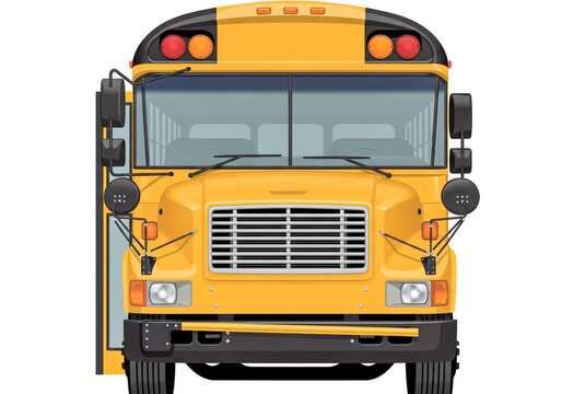 Front view of a yellow school bus icon