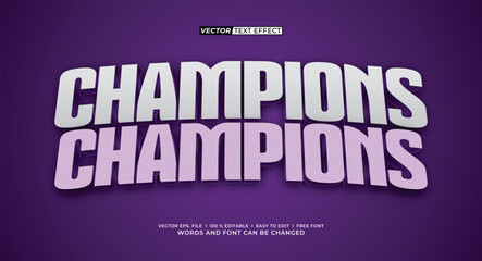 Obraz premium Champions 3D Editable Text Effect