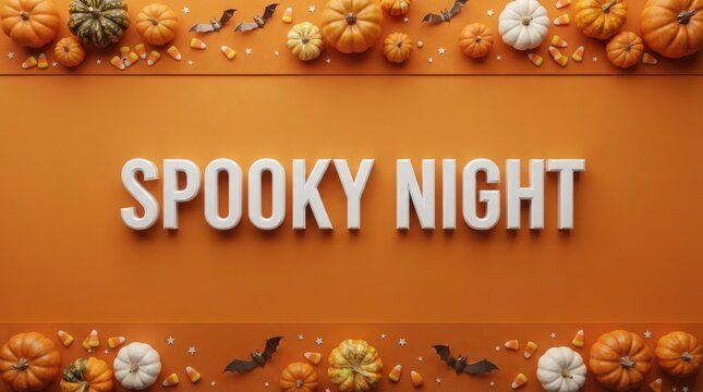 Halloween spooky night with glowing jack-o-lanterns and autumn leaves on orange background glowing pumpkins halloween decorations fall leaves halloween theme pumpkin carvi