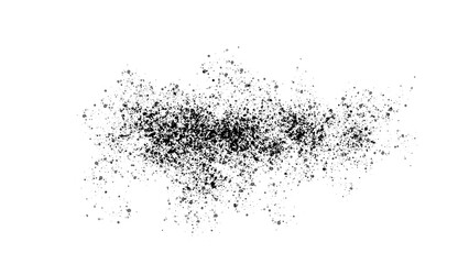 Obraz premium Gritty black spray paint texture on white background, abstract ink splatter effect, distressed charcoal dust particles for graphic design overlays