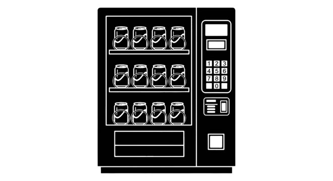 Vector illustration of vending machine icon on a transparent background