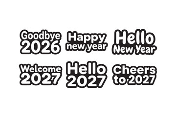 Obraz premium New Year New Me, New Goals and New Adventure Typography Collection