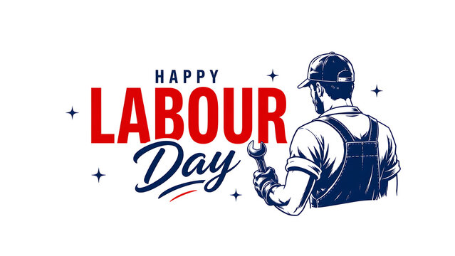 Happy labour day celebration with silhouette worker Canada Labour Day, Labour Day, Labour Day design, Labor Day