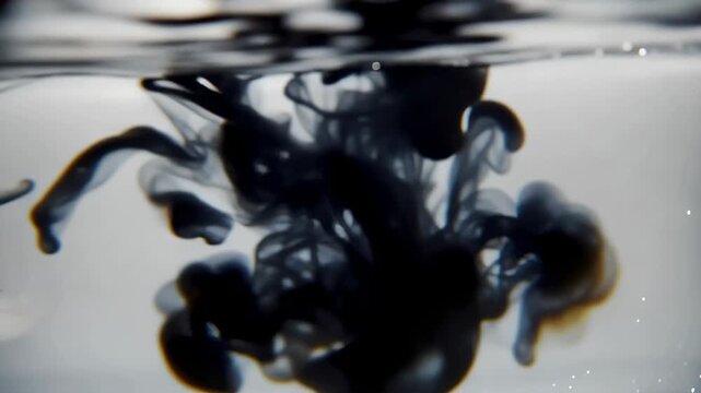 Black Ink Blooming from a Central Point