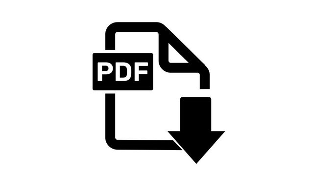 Pdf file download icon. business file download animation