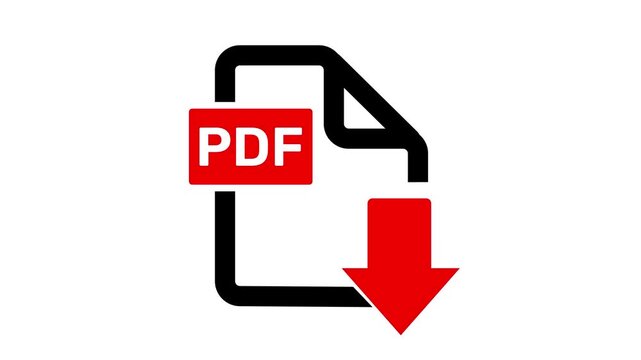 Pdf file download icon. business file download animation