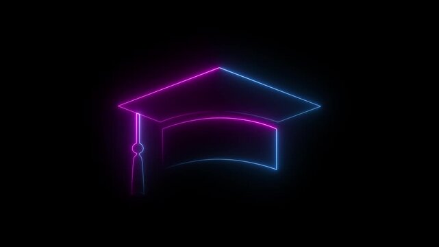 Graduation academic hat icon on transparent background