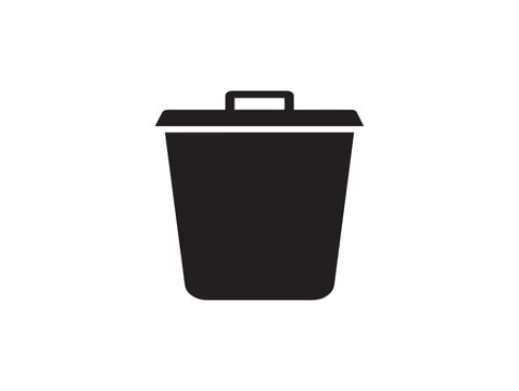 Trash can icon. Simple garbage bin symbol for waste management and recycling interface.