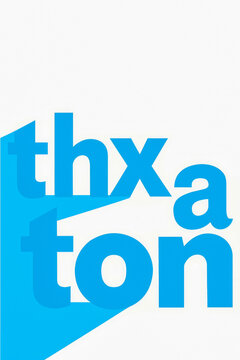 Thx a Ton bold blue typography card