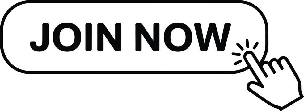 Join now button featuring clickable call to action, membership signup, registration, and editable vector illustration for website design.