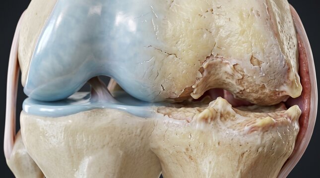 Osteoarthritis knee joint cartilage degeneration comparison