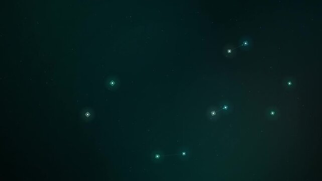 Abstract digital constellation of glowing stars in deep space