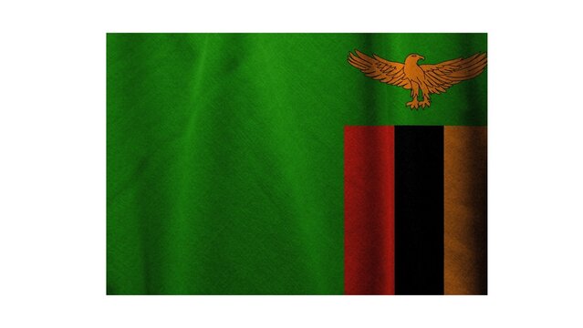 Republic of Zambia national flag isolated on white background. 