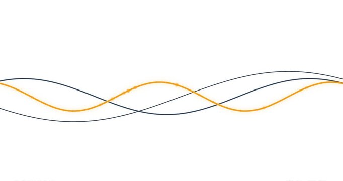 Data Visualization Sinusoidal Wavy Lines Moving On White Background