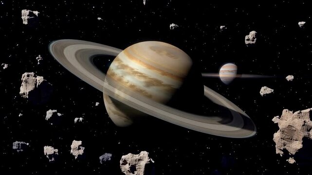 Captivating Saturn with Its Iconic Ring System