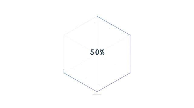 Hexagonal percentage business infographic data video animation
