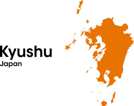 hyushu japan map in vectors isolated on a light background. Detailed geographic illustration of the Portuguese archipelago ideal for cartography, geography, education, GIS, regional planning