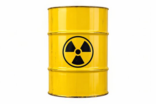Barril amarillo con s&iacute;mbolo radiactivo
