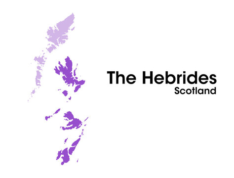 the hebrides scotland map in vectors isolated on a light background. Detailed geographic illustration of the Portuguese archipelago ideal for cartography, geography, education, GIS, regional planning,