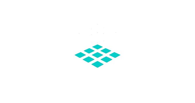 Isometric Cyan Grid Animation For Data Technology Interface