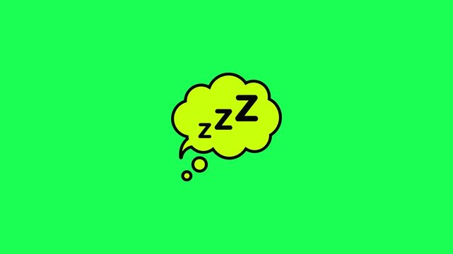 Yellow speech bubble with zzz letters indicating sleep or rest