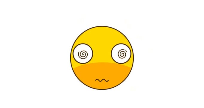 Social Media Communication Dizzy Emoji Face With Spiral Eyes And Wavy Mouth