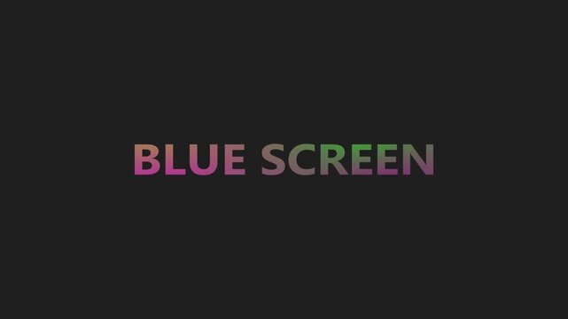 Blue Screen error message with colorful retro gaming typography on a dark display, creating a classic computer failure status graphic screen design