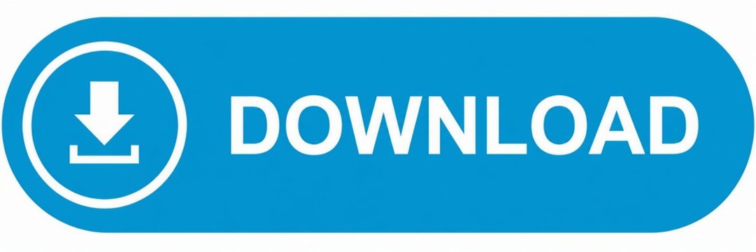 Modern download button with arrow icon on blue background